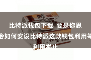 比特派钱包下载  要是你思学会如何安设比特派这款钱包利用举止
